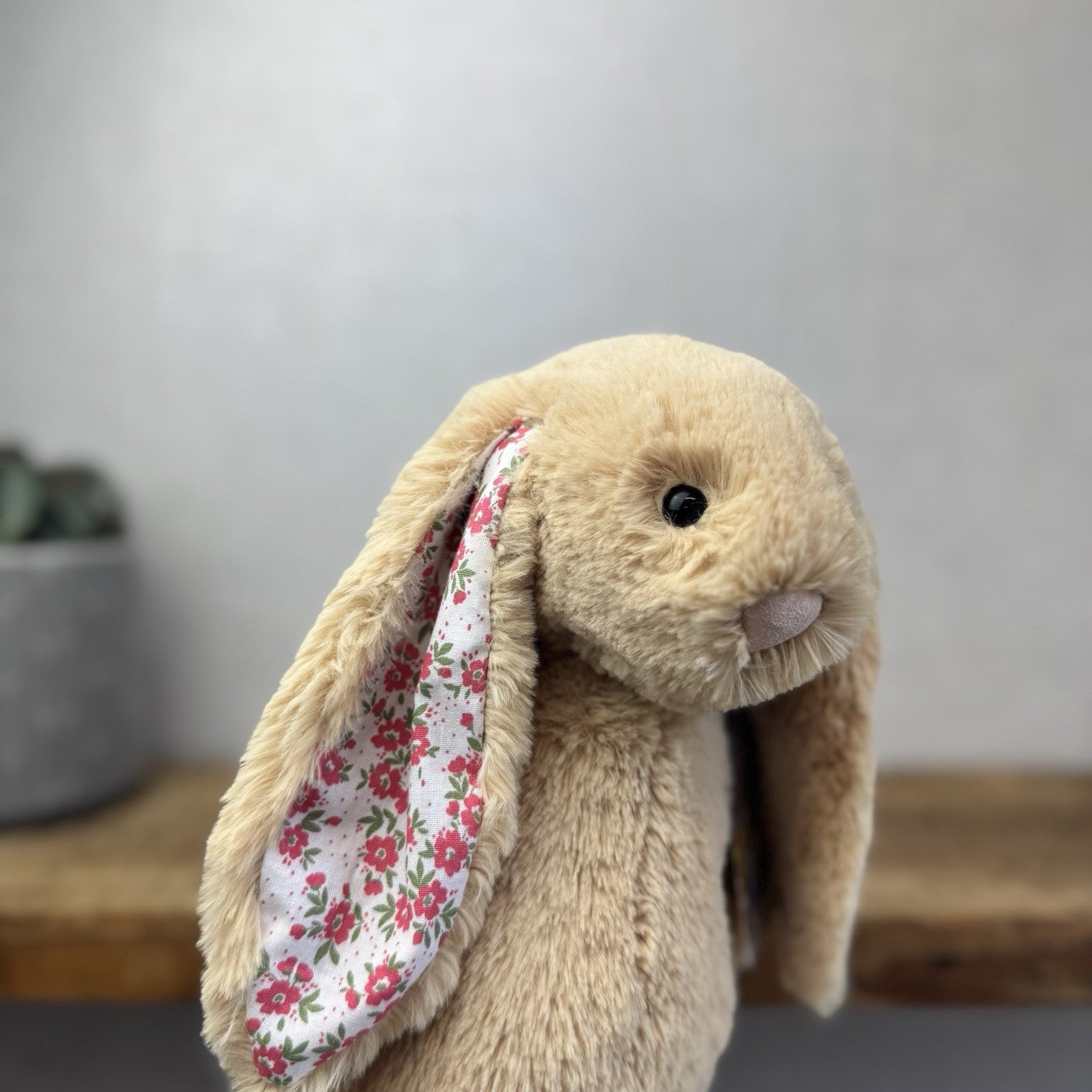 Jellycat Medium Bashful Honey “Blossom” - Rare Medium Honey With Custom Ears 12”