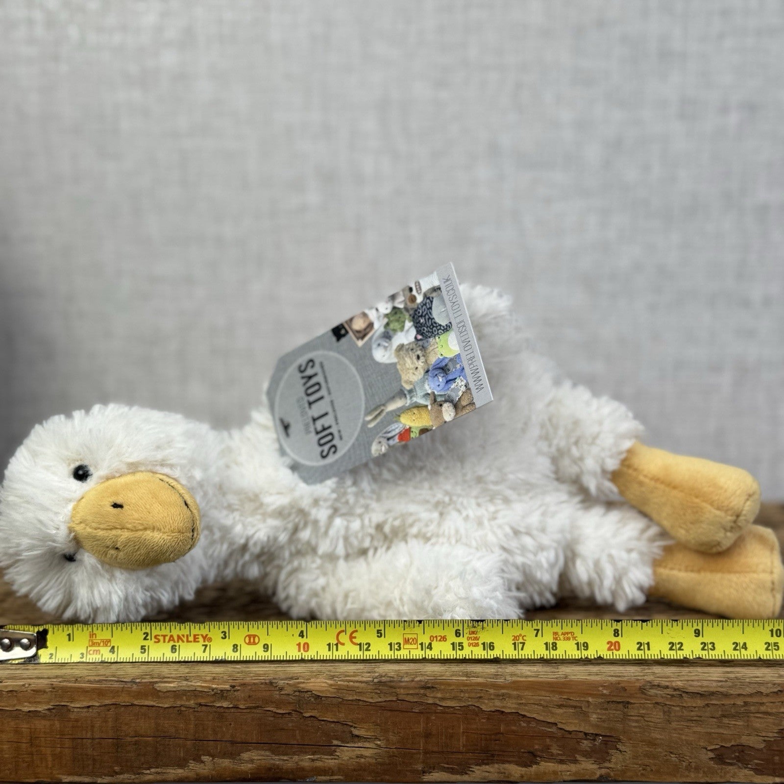 Jellycat James Goose Small - Small Cream Fluffy Goose Soft Toy Beanie 10”