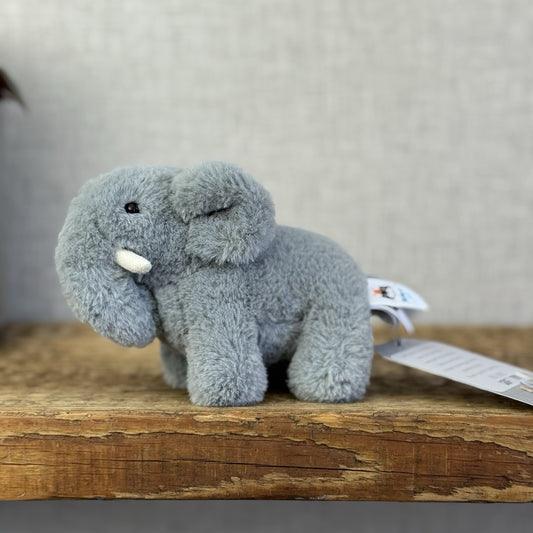Jellycat Diddle Elephant - Tiny Grey Fluffy Elephant Plush Toy Beanie Mini 5"