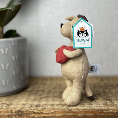 Jellycat Mini Messenger Dog - Dog With A Heart Tiny Small Gift - New With Tags