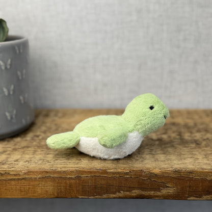 Jellycat Fluffy Turtle - Small Green Sea Turtle Soft Toy Beanie Sea 4” NWT