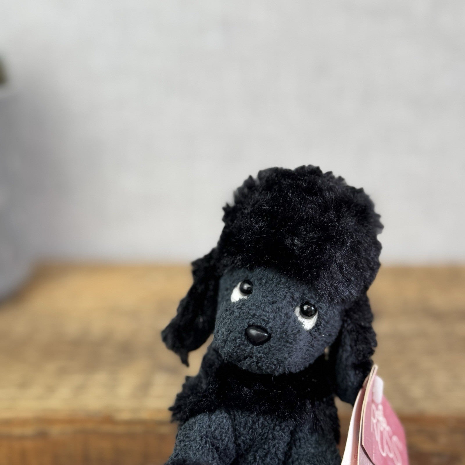 Russ Berrie Luv Pets Frenchie - Mini Beanie Black Poodle Soft Toy Dog Rare 5"