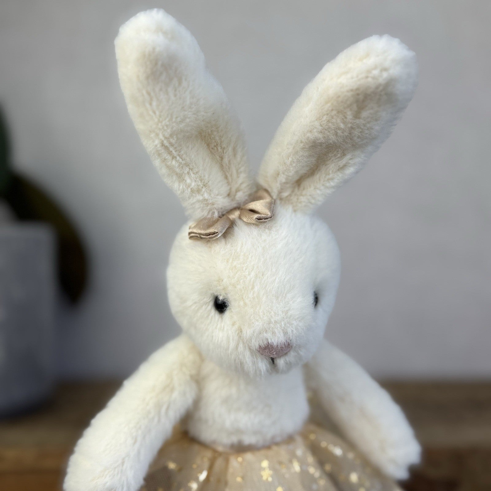 Jellycat Glistening Belle Cream Bunny Ballet Gold Tutu Ballerina - Retired 10”