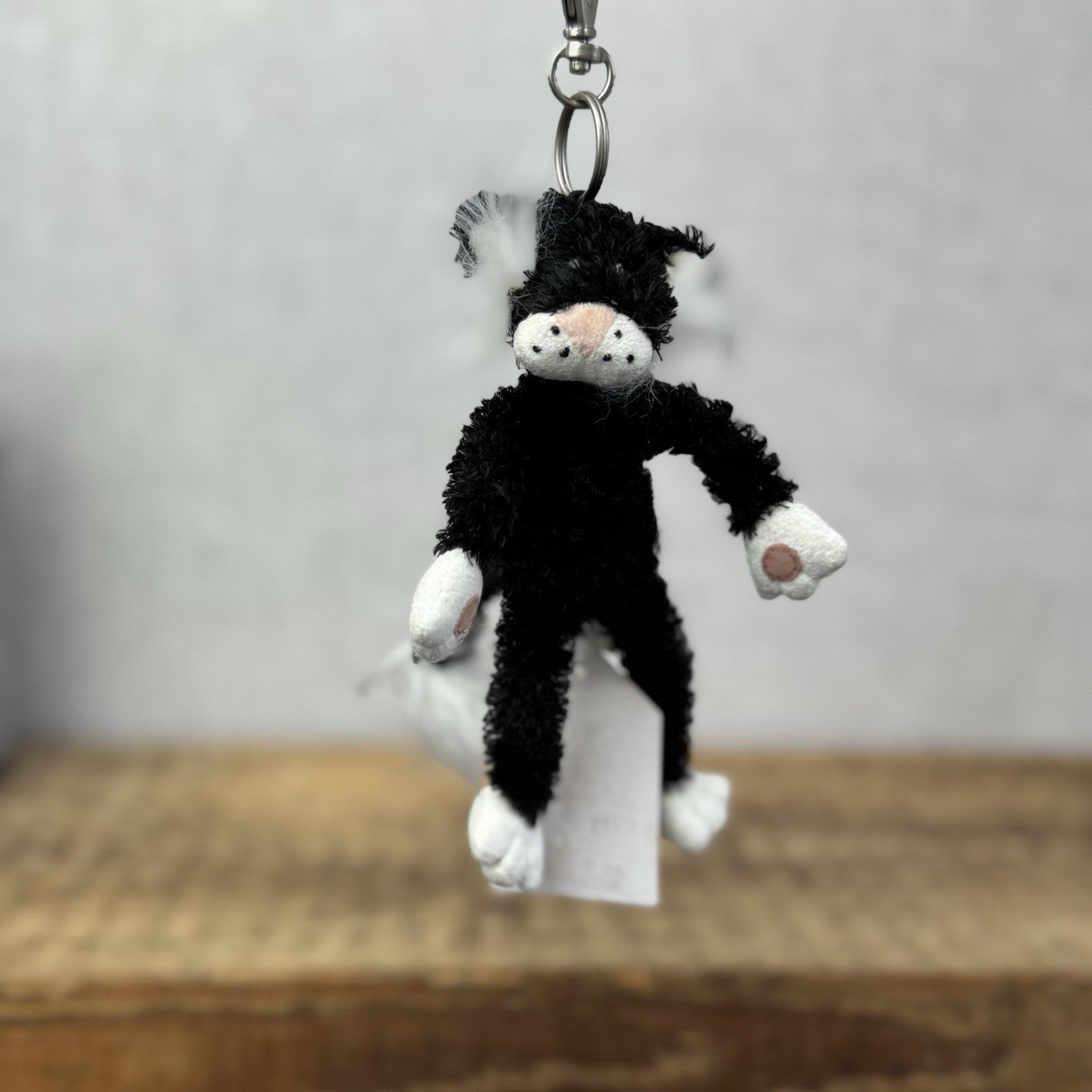 Jellycat Dodger The Alley Cat Keyring- Rare Vintage Jellycat Miniature With Tags