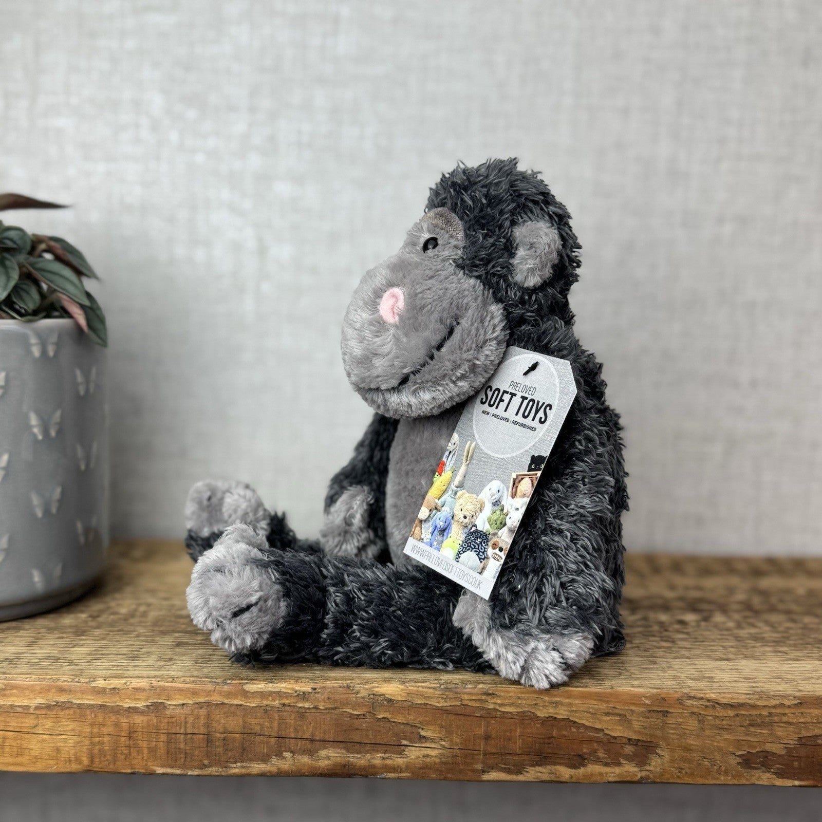 Jellycat Small Bunglie Monkey - Bunglie Grey Gorilla Vintage Soft Toy Rare 10"