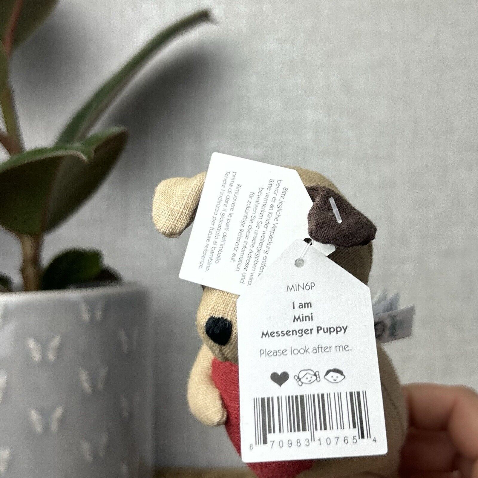 Jellycat Mini Messenger Dog - Dog With A Heart Tiny Small Gift - New With Tags