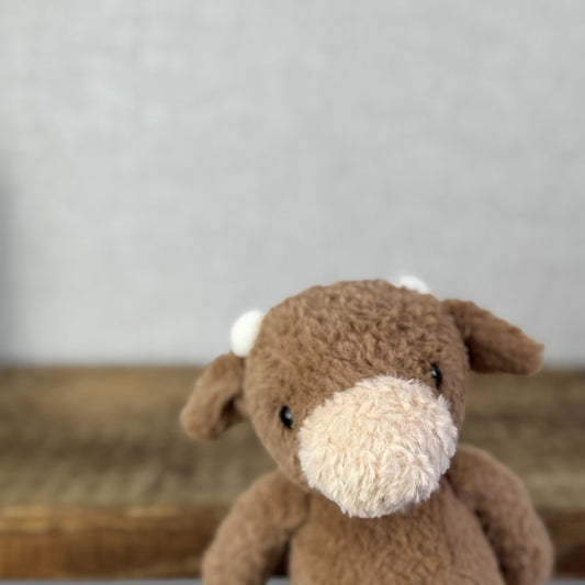 Jellycat Tumbletuft Cow - Small Brown Highland Cow Beanie Soft Toy Retired 8”