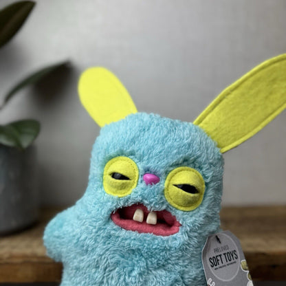 Fuggler Rabid Rabbit Snuggler Edition - Blue Bunny Funny Ugly Monster Plush 