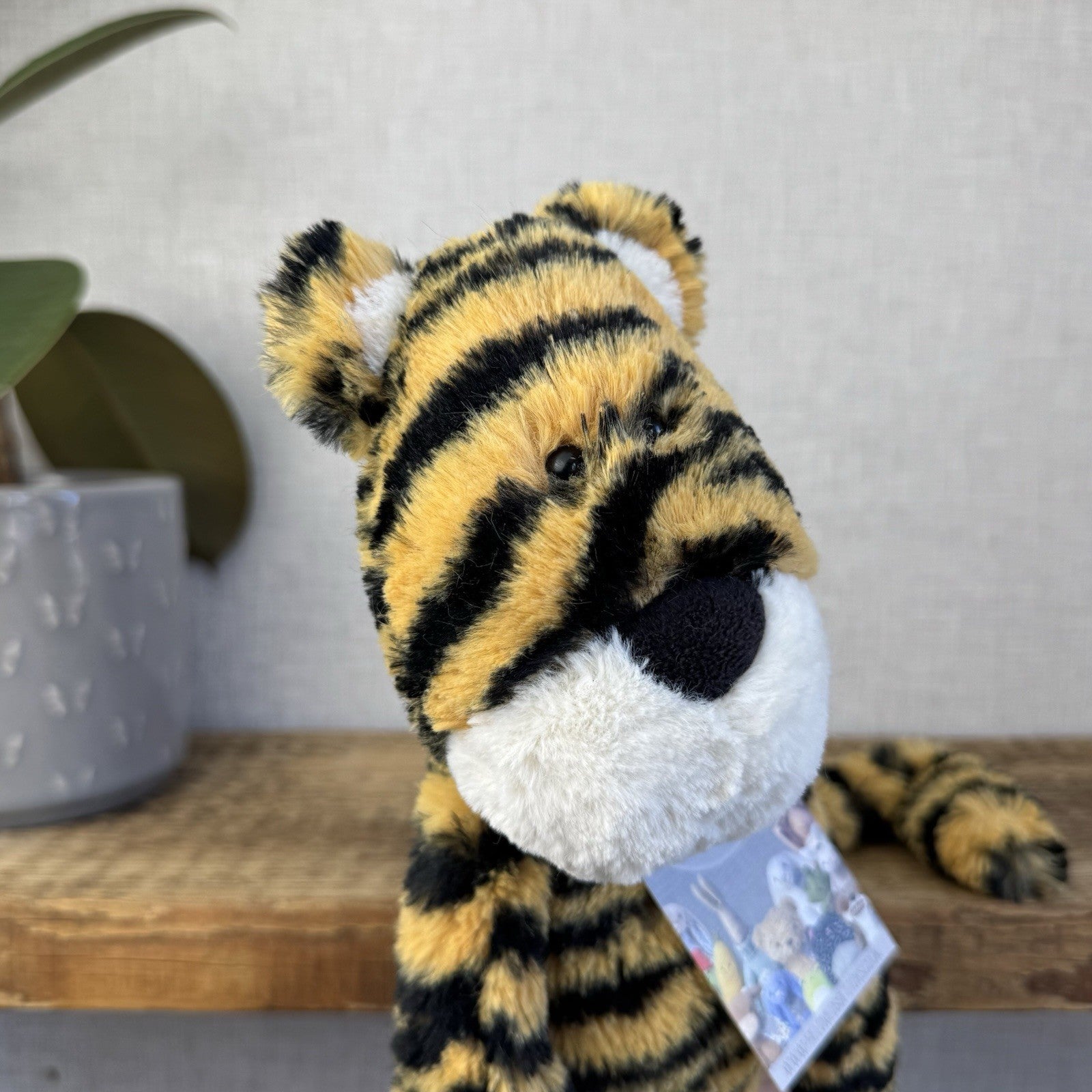 Jellycat Merryday Tiger - Wild Cat Beanie Tiger Plush Long Tail Rare Retired 15”