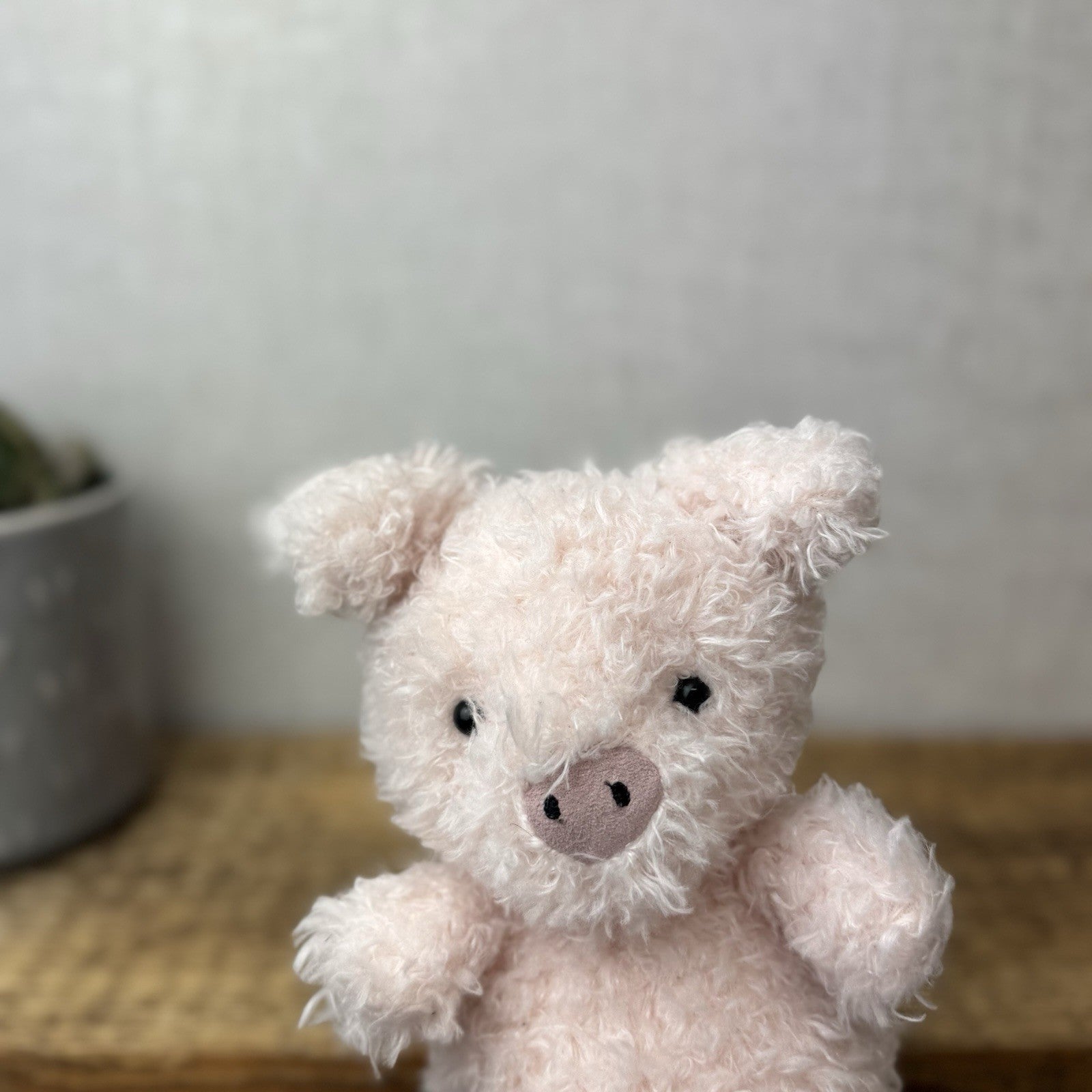 Jellycat Little Pig - Fluffy Pink Piglet Soft Toy Small Curly Fur Retired 7"