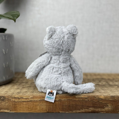 Jellycat Small Bashful Grey Kitty - Grey Cat White Face Small Plush Retired 7”