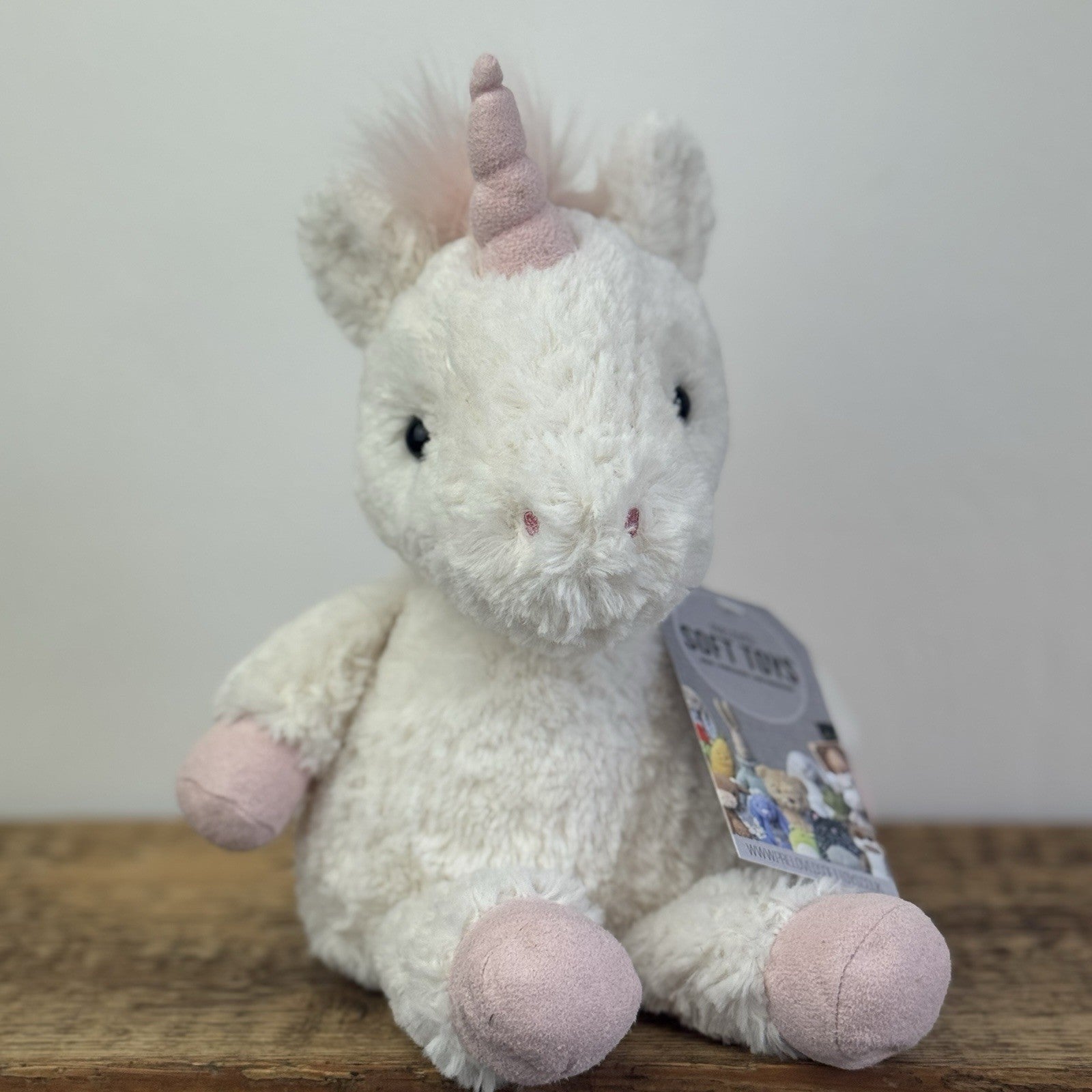 Jellycat Flossie Unicorn - White Unicorn Pink Fluffy Tail Beanie Retired 11"