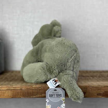 Jellycat Medium Huggady Dinosaur- Floppy Green Dino Plush Soft Toy Retired 10"