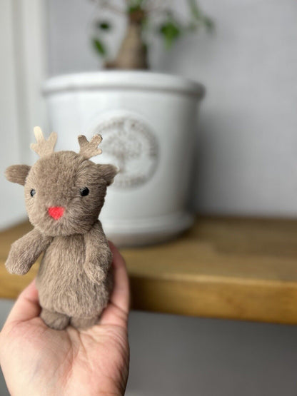 Jellycat Tiny Fluffy Reindeer - Fluffy Tiny - Tiny Fluffy Reindeer - Reindeer
