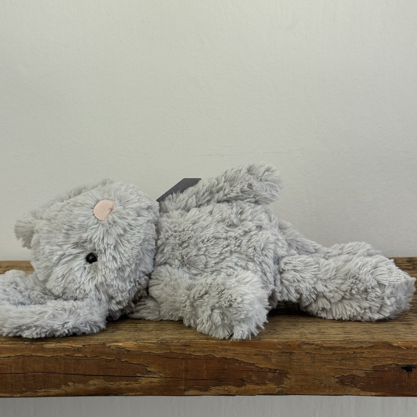 Jellycat Iggle Sguiggle Mouse - Small Grey Textured Mouse Soft Toy Retired 9”