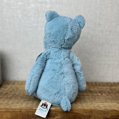 Jellycat Medium Bashful Hippo - Retired Blue/Aqua Colour Hippo Soft Toy 12"