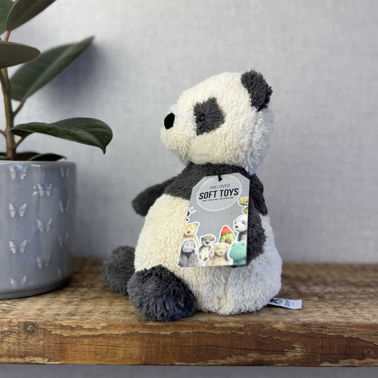 Jellycat Peanut Panda - Medium Peanut Scruffy Small Chubby Panda Plush Beanie 8”