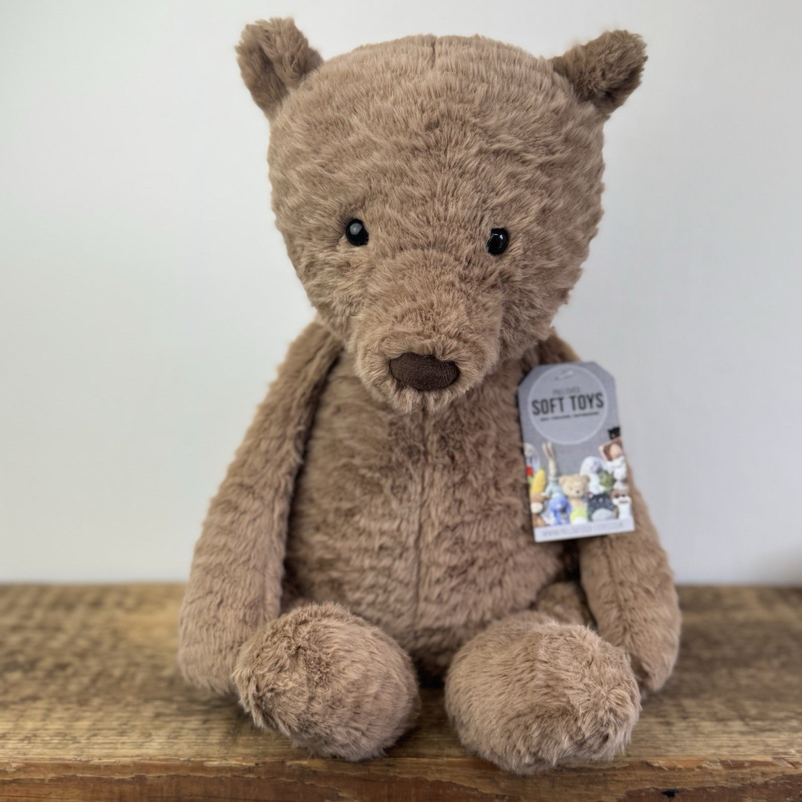 Jellycat Large Cocoa Bear - Large Brown Textured Retired Bear 16"