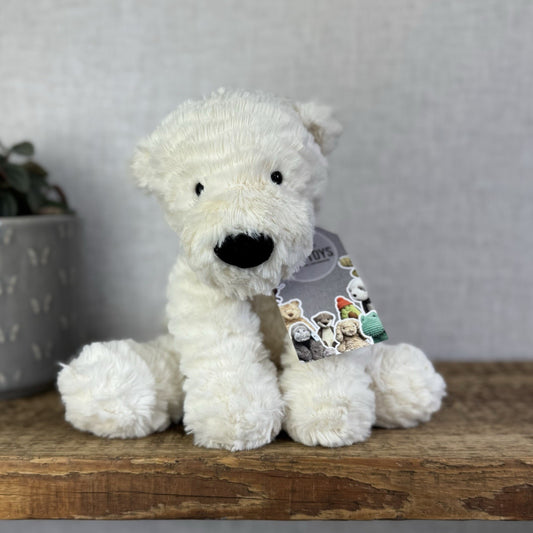 Jellycat Fuddlewuddl Polar Bear - White Texture Bear Sitting Beanie Plush 9"