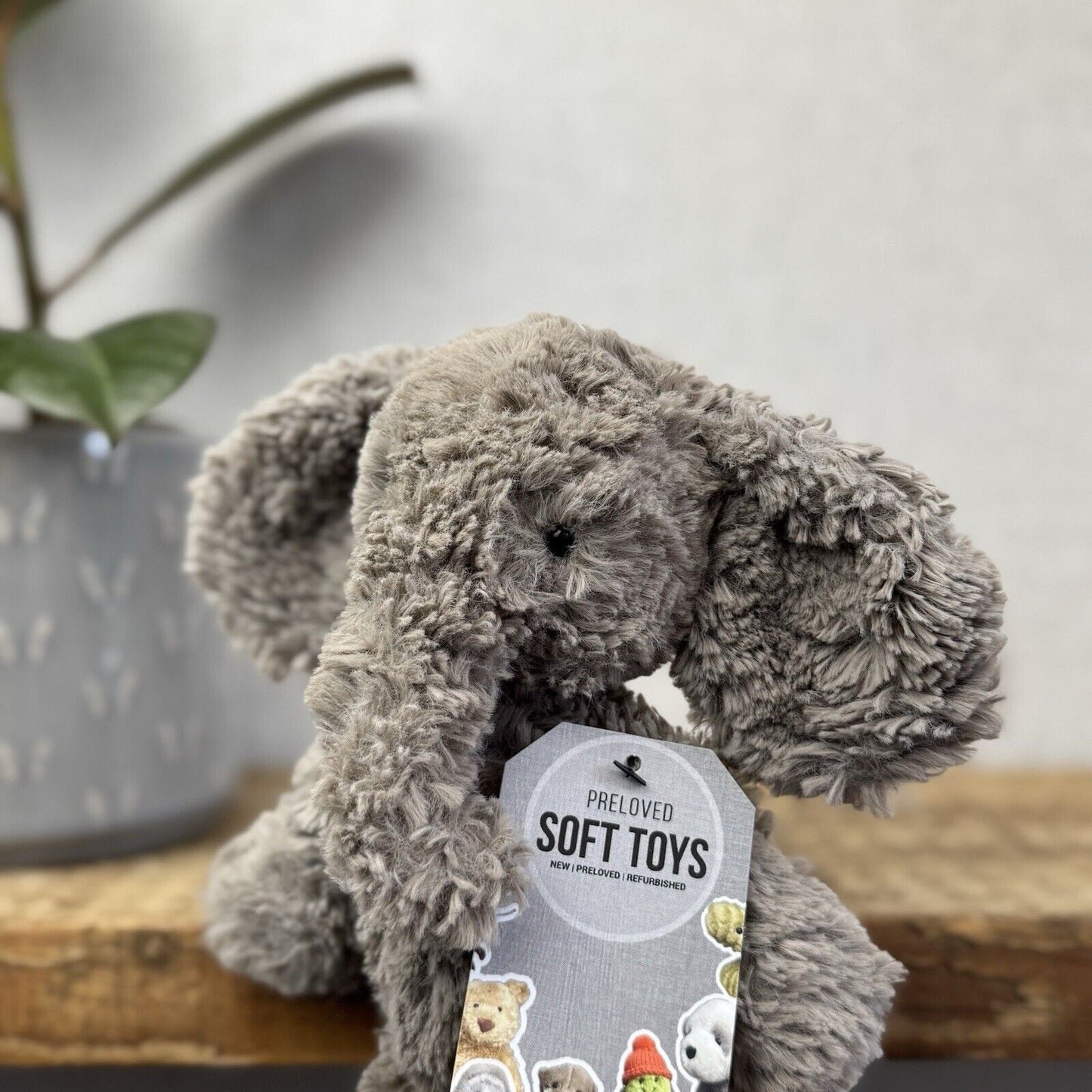 Jellycat Small Mumble Elephant - Small Dark Grey Texture Jellycat Elephant 9"