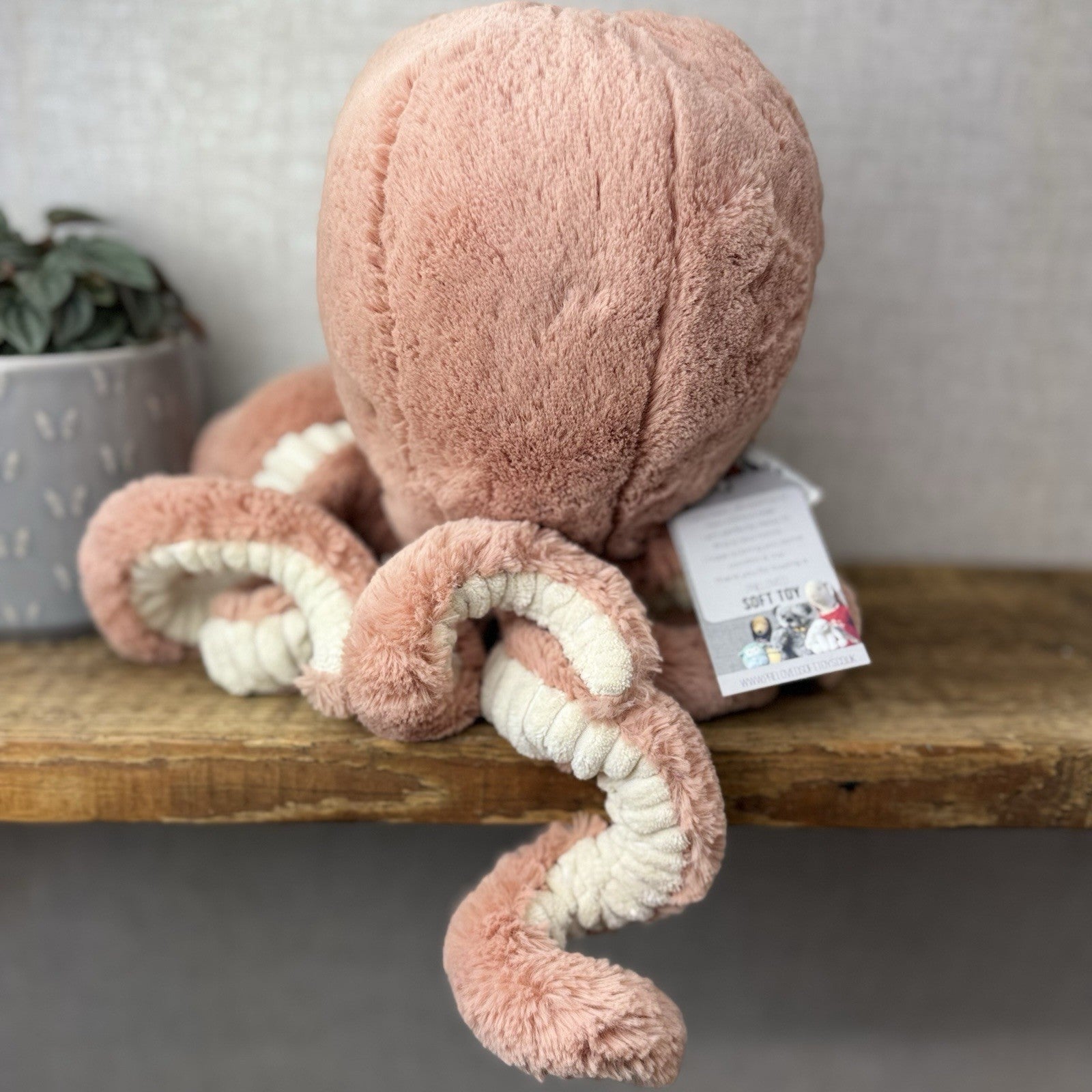 Jellycat Large Odell Octopus - Peach Large Octopus Beanie Retired Pink 20” (#2)
