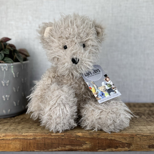 Jellycat Angora Cocoa Bear - Fluffy Medium Beige Bear Soft Toy Retired 12"