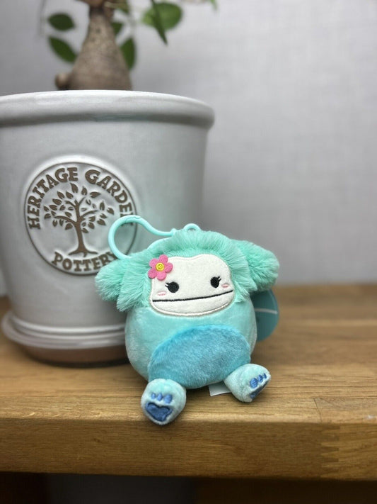 Squishmallows Clips - Blue Joelle Bigfoot Pink Flower 4 Inch BNWT Cute Kawaii
