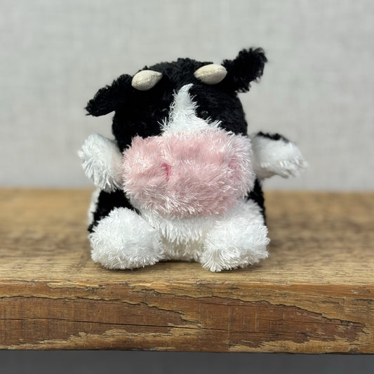 Russ Berrie Luvvies - Fred The Cow Beanie - Pudding Cow Soft Toy Tiny 4”