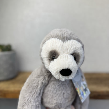 Jellycat Medium Bailey Sloth - Grey Sloth Plush Teddy Collectible 14”