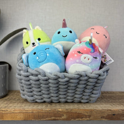 Squishmallow Ornaments Set - Retired - Blue/pink Sparkly Hanging Ornaments 4”