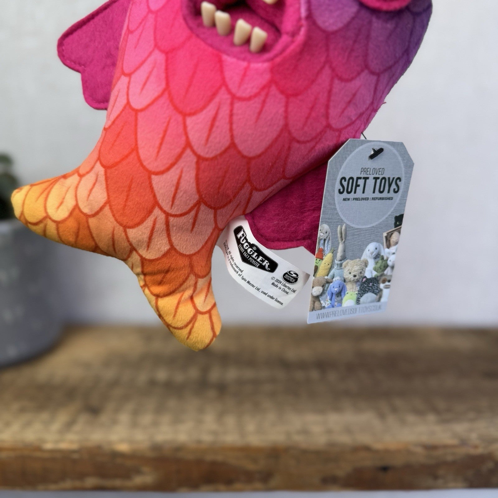 Fuggler Codfather - Pink/purple Fish Funny Ugly Soft Toy Retired Rare NWOT