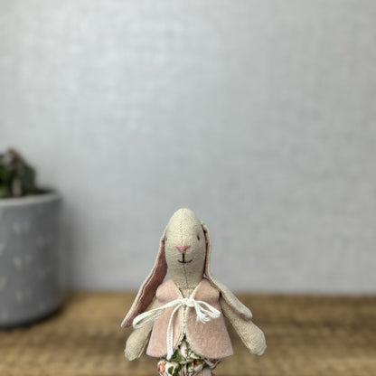 Maileg Mini Baby Bunny - Baby Bunny Rabbit In Floral Diaper & Gilet Retired 5"