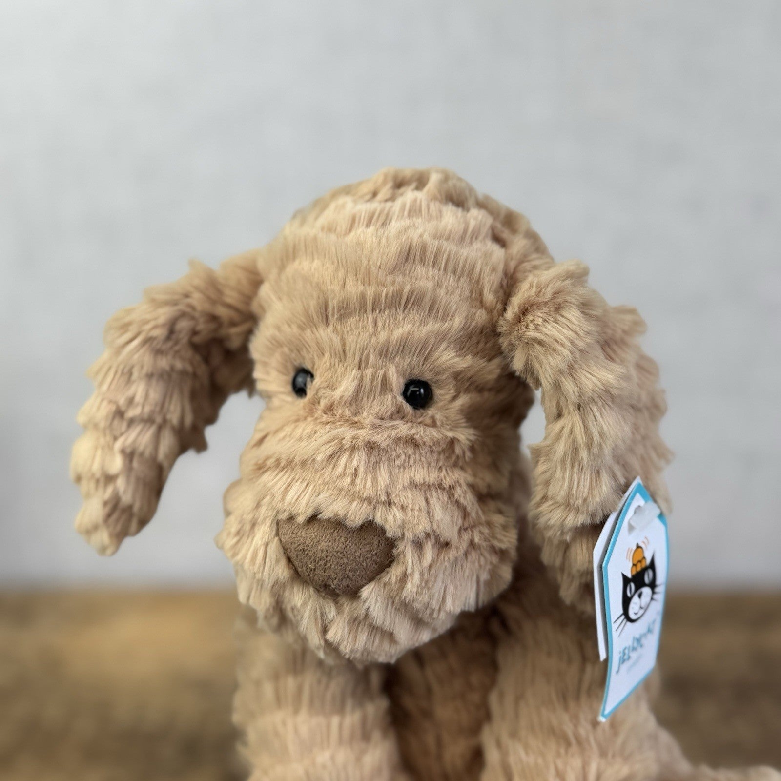 Jellycat Fuddlewuddle Puppy Medium - Light Brown Beige Dog With Tags Rare 8"