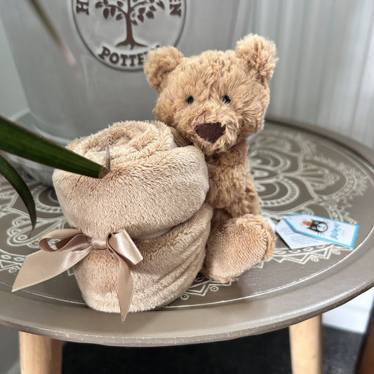 Jellycat Bartholomew Bear Soother BNWT Brown Bear Plush Baby Comforter Blanket