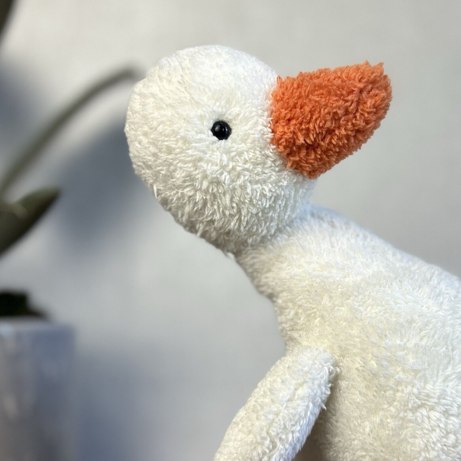 Jellycat Medium Slackajack Duckling - White Textured Duck Long Legs 12"