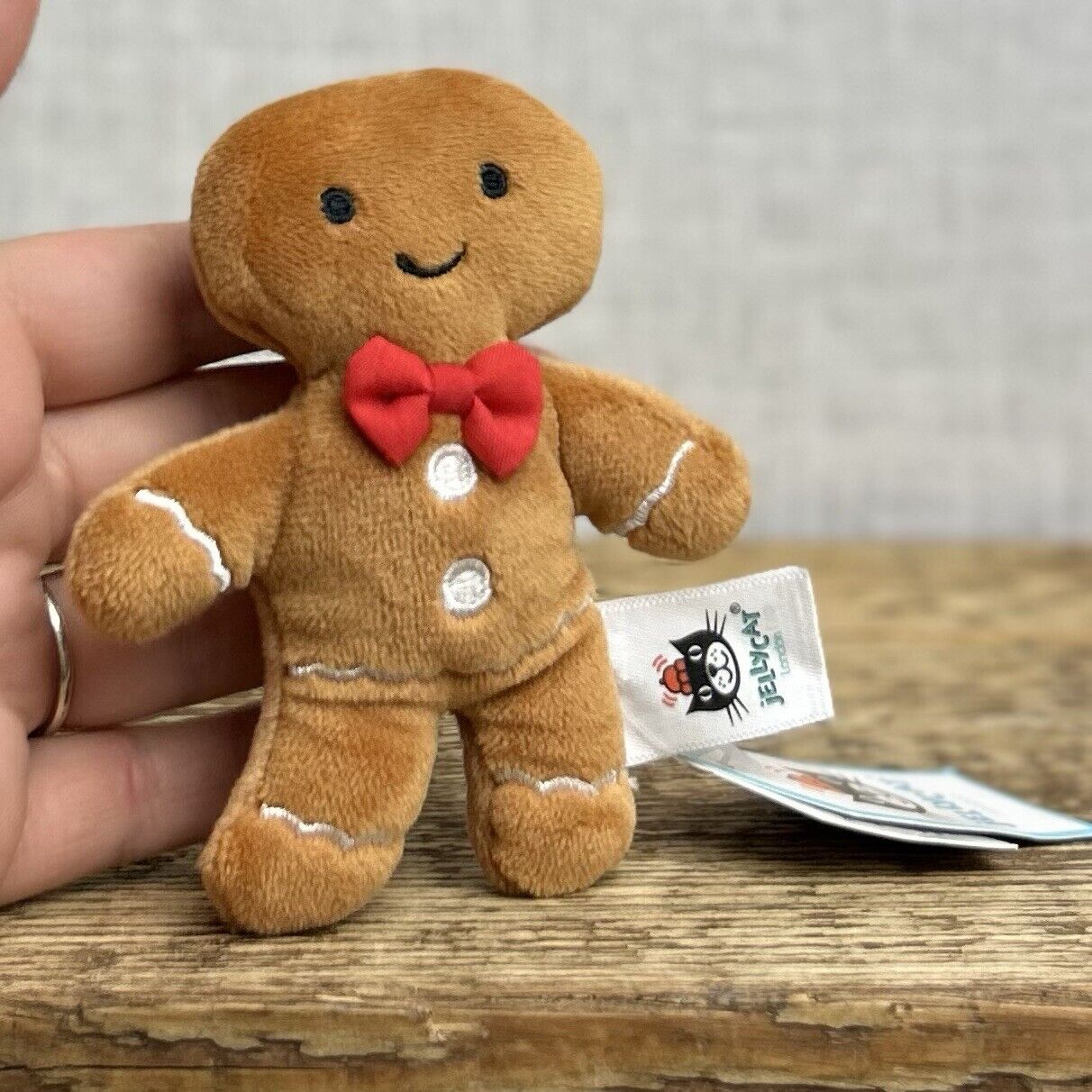 Jellycat Tiny Festive Folly Gingerbread - Tiny Gingerbread Jellycat With Tags 4"