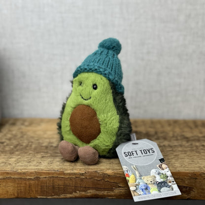 Jellycat Amuseable Cozi Avocado With Hat Plush Soft Toy - Teal Cozi Avacado NWOT