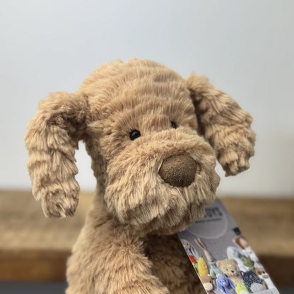 Jellycat Fuddlewuddle Puppy Medium - Light Brown Beige Dog NWOT Rare 8"