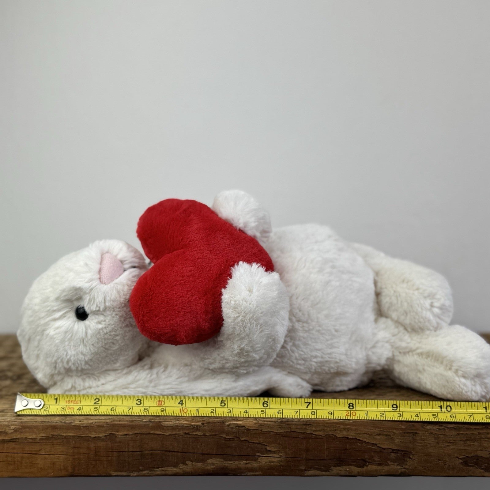 Jellycat Bashful Red Love Heart Bunny Bashful Cream Bunny With Heart Medium 12”