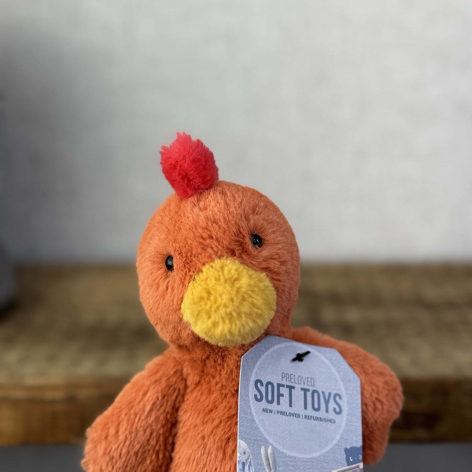 Jellycat Small Bashful Rooster - Soft Orange & Yellow Cockerel Chick Beanie 8"