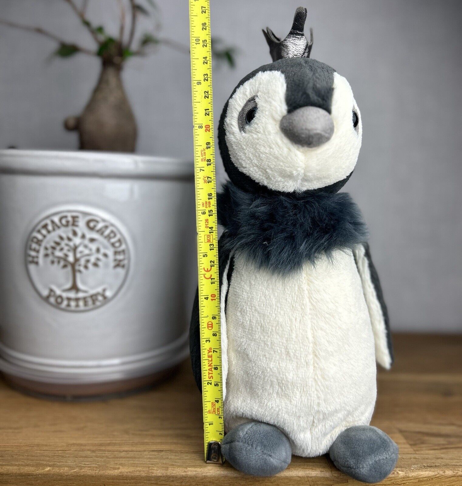 Jellycat Prince Penguin - Soft Penguin Plush With Crown - Medium Penguin Plush