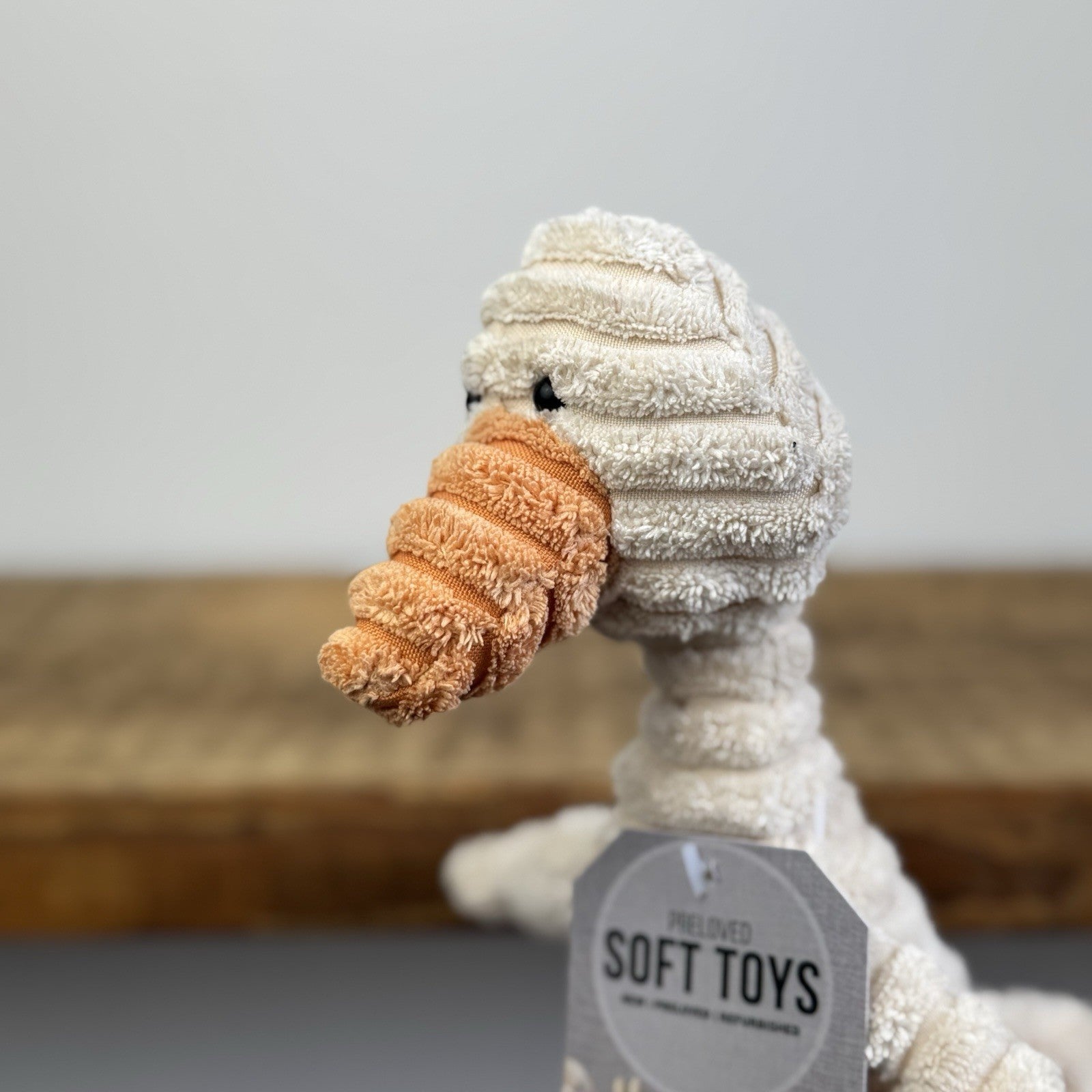 Jellycat Cordy Roy Duck Goose Small Cord Soft Toy Beanie Rare Retired 10"