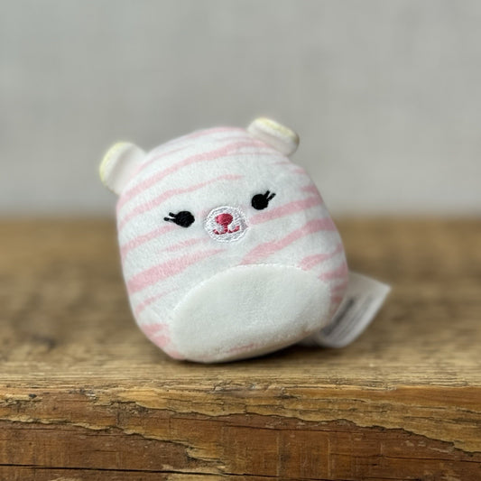 Squishmallow Squishville - Pooja The Pink & White Tiger Plush Miniature 2"