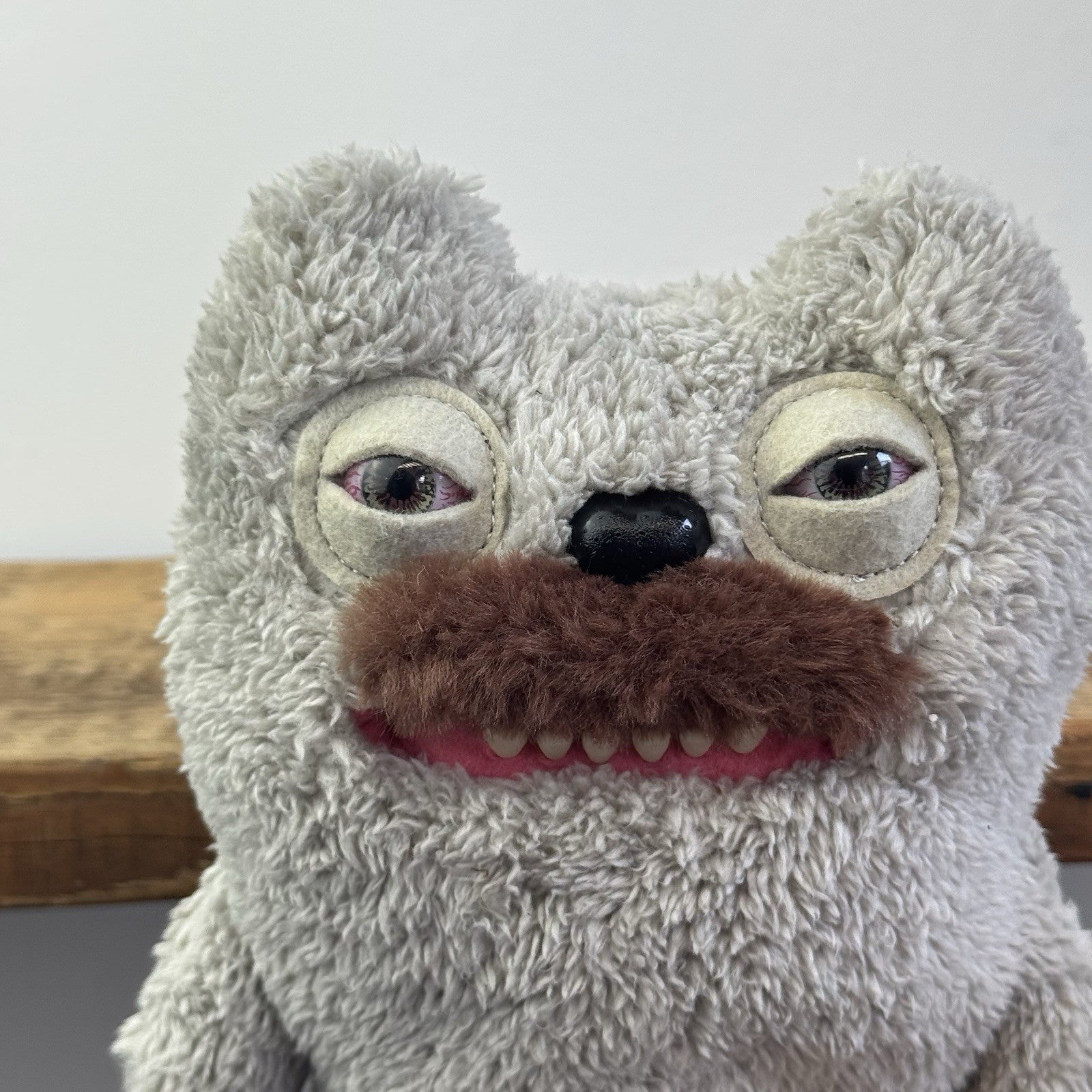Fuggler Old Tooth - Grey Snuggler Fuggler Moustache Soft Toy Retired
