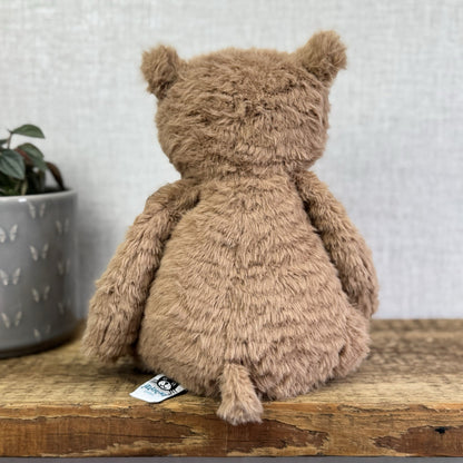 Jellycat Cocoa Bear - Medium Brown Textured Bear Beanie Plush Toy Retired 12"
