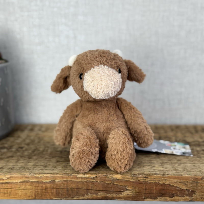 Jellycat Tumbletuft Cow - Small Brown Highland Cow Beanie Soft Toy Retired 8”