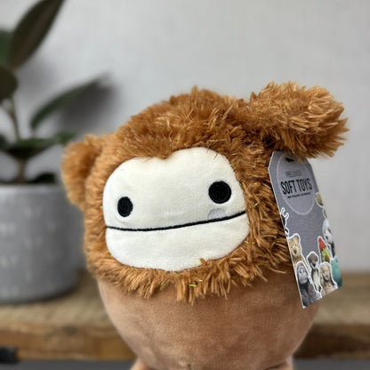 Squishmallow Benny The Bigfoot- Soft Plush Golden Sparkly Tinsel Hair Brown 7.5”