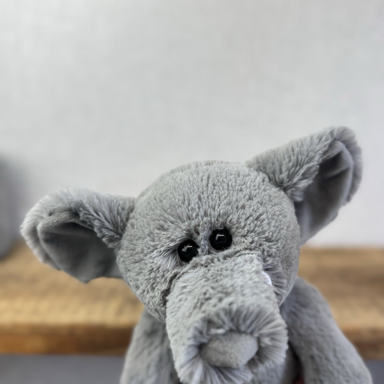 TY Ella Elephant Grey 2017 Soft Grey Plush - Medium Beanie Elephant Cute NWOT