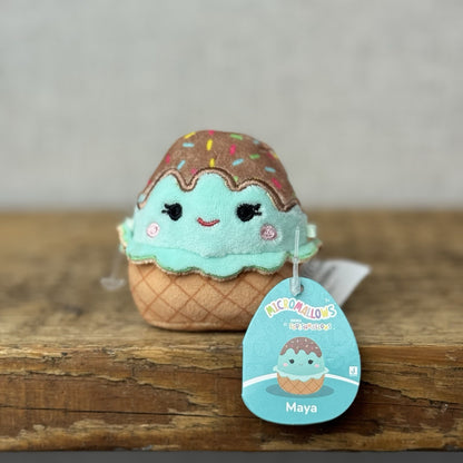 Squishmallow Micromallow With Tag - Maya Icecream Mint Sundae Mini Squish 3"