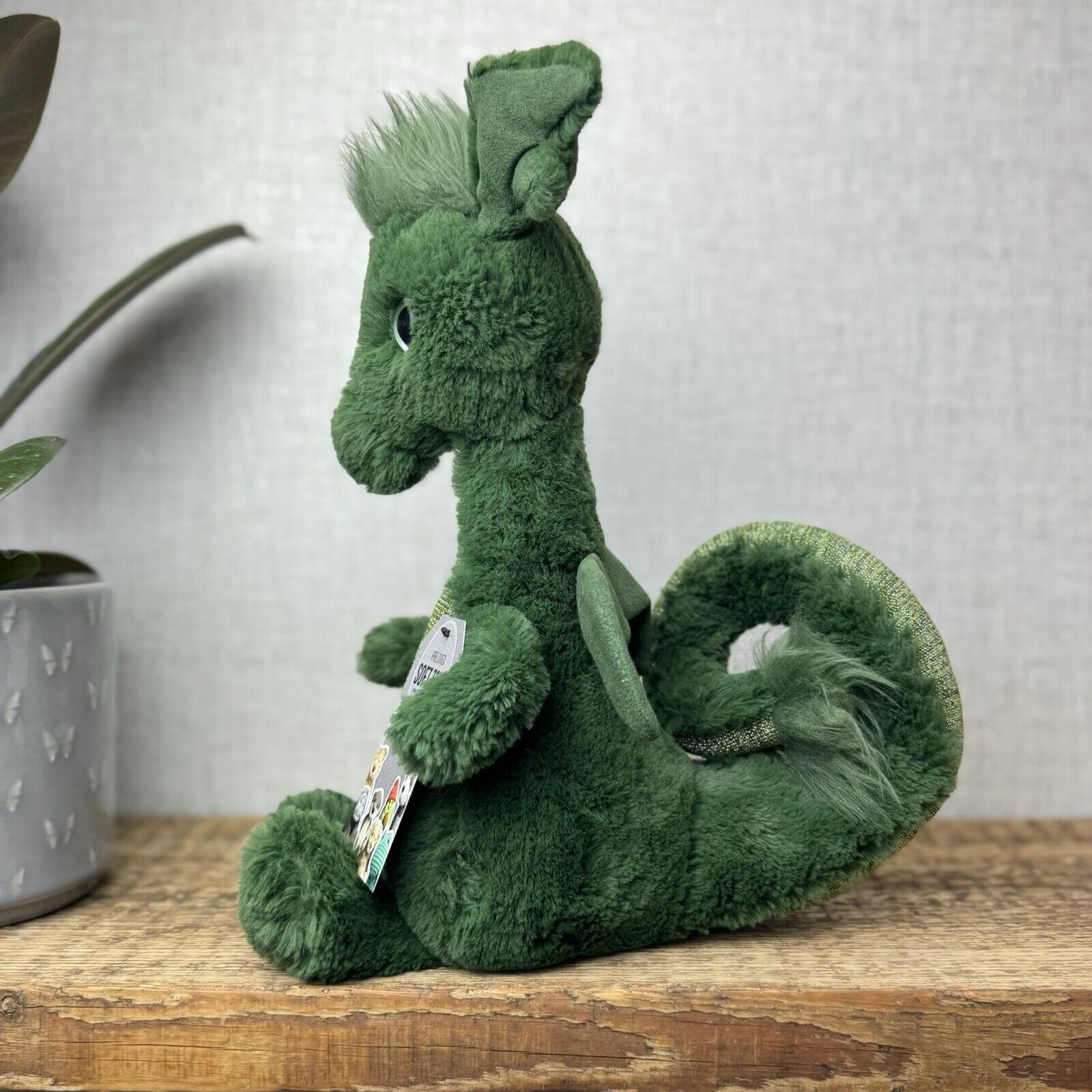 Jellycat Sparks Dragon - Green & Sparkly Standing Dragon Plush Retired Soft Toy